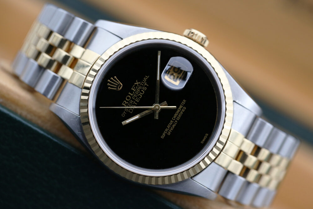 Rolex 16233 Champagne DATEJUST 36mm 1998 Custom Onyx Dial - Image 2