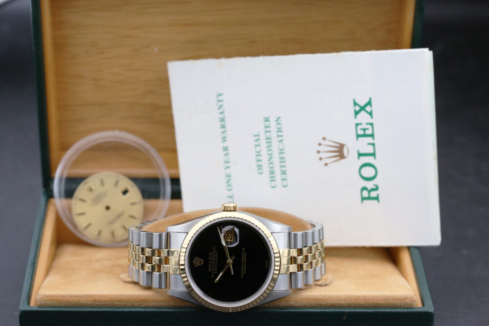 Rolex 16233 Champagne DATEJUST 36mm 1998 Custom Onyx Dial - Image 4