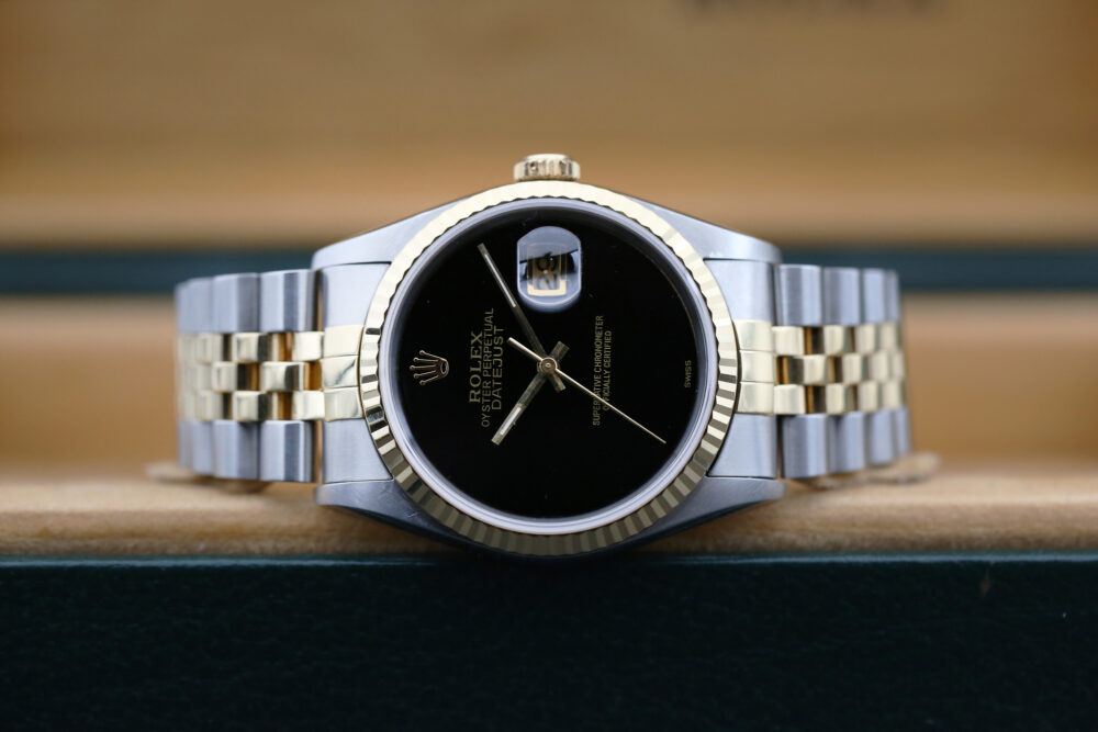Rolex 16233 Champagne DATEJUST 36mm 1998 Custom Onyx Dial
