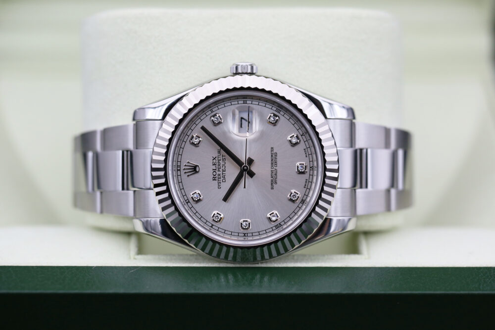 Rolex 116334 Silver Diamond DATEJUST II 41mm 2010 - Image 3