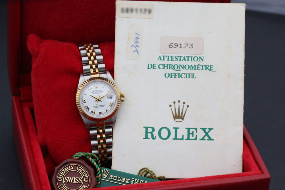 Rolex 69173 White Roman DATEJUST 26mm 1994 - Image 5
