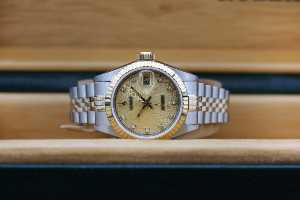 Rolex 69173 Anniversary Champagne Diamond DATEJUST 26mm 1989